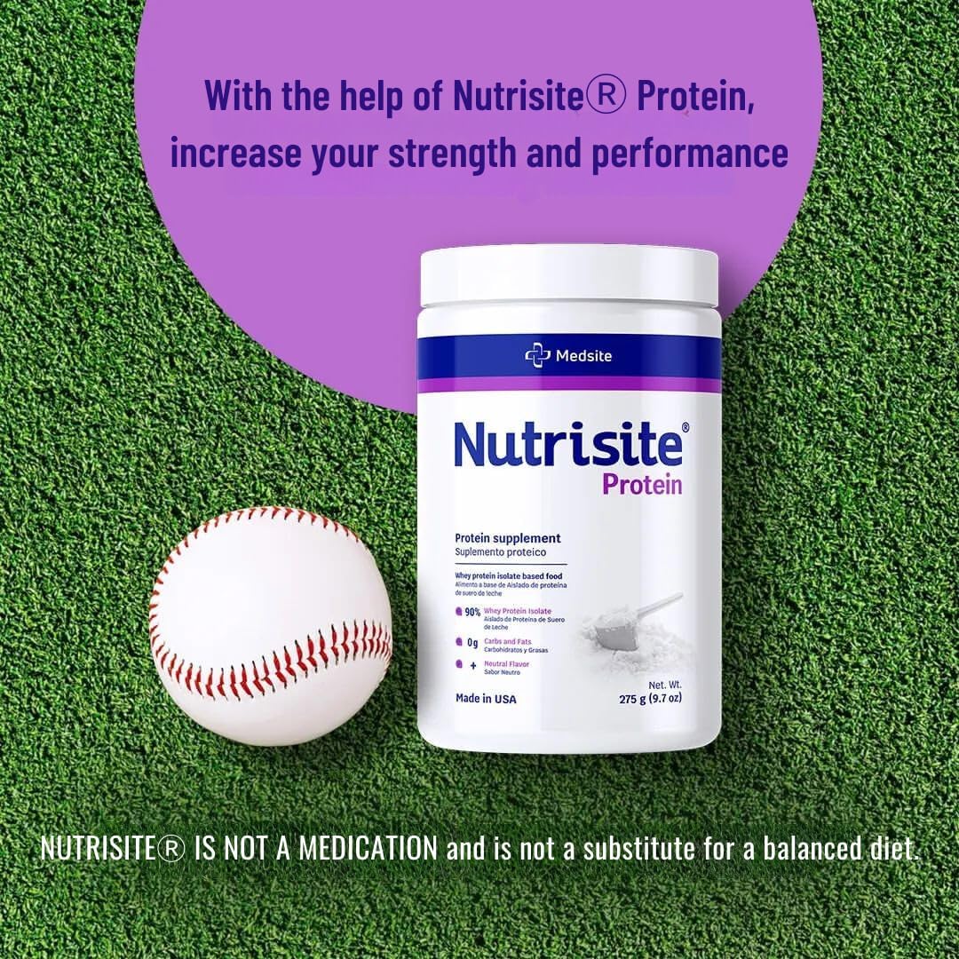 Medsite Nutrisite Nutrition Whey Isolate Protein Powder for Wound Healing and Surgery Recovery - Carb, Gluten, and Sacarose Free (9.7 Oz)