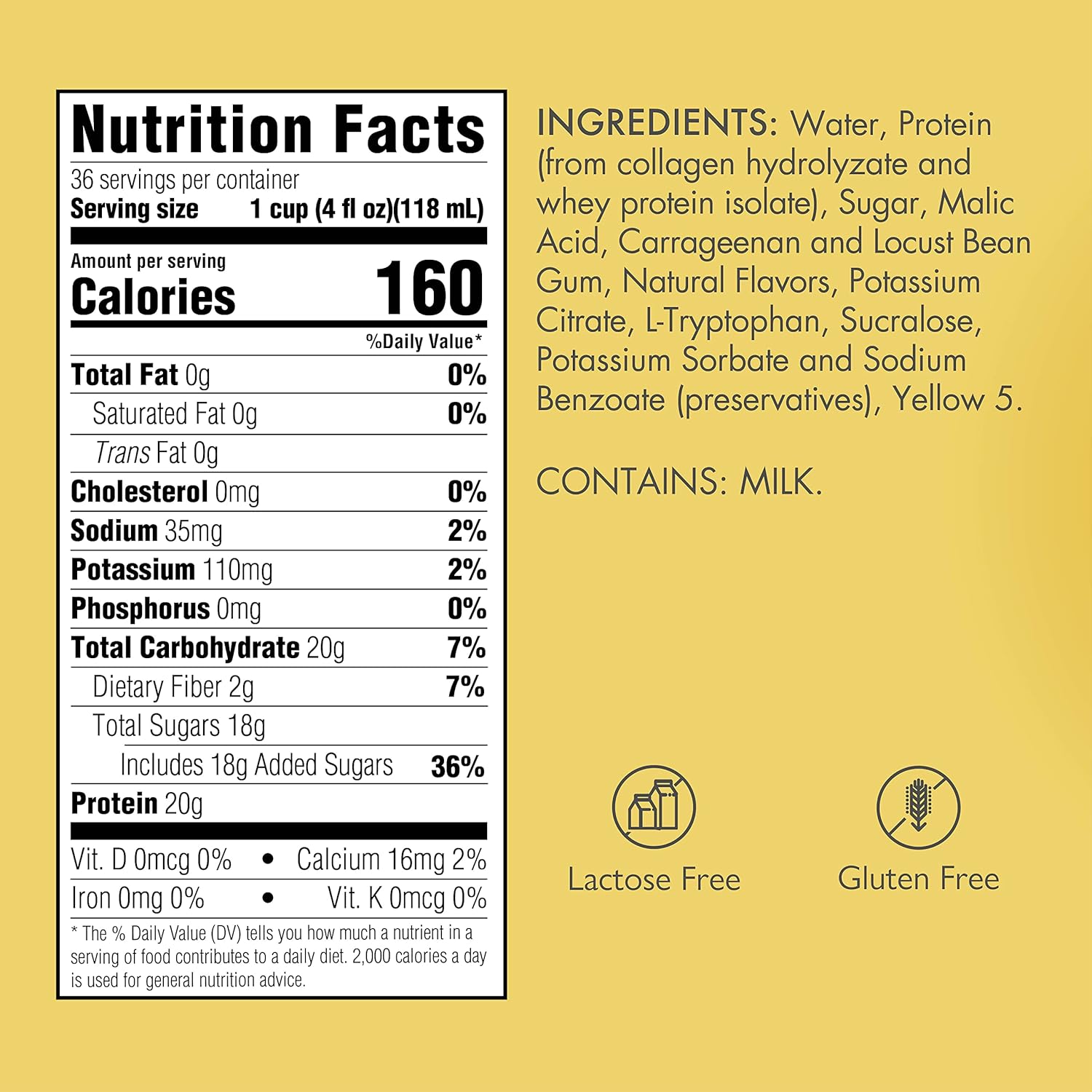 Medtrition Gelatein Plus Lemon: 20g Protein, Clear Liquid Diet, Swallowing Issues, Dialysis, Oncology, Pre/Post-Workout Snack (36 Pack)