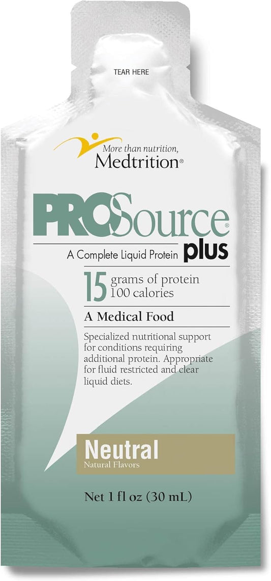 Medtrition Liquid Collagen Peptides Type I & III with 15g Protein per oz - Prosource Plus Neutral Packets