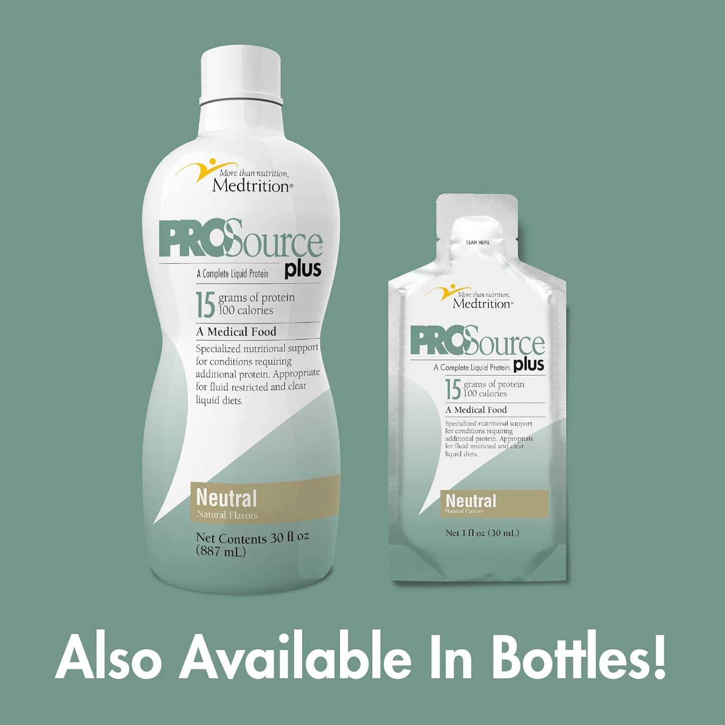 Medtrition Liquid Collagen Peptides Type I & III with 15g Protein per oz - Prosource Plus Neutral Packets