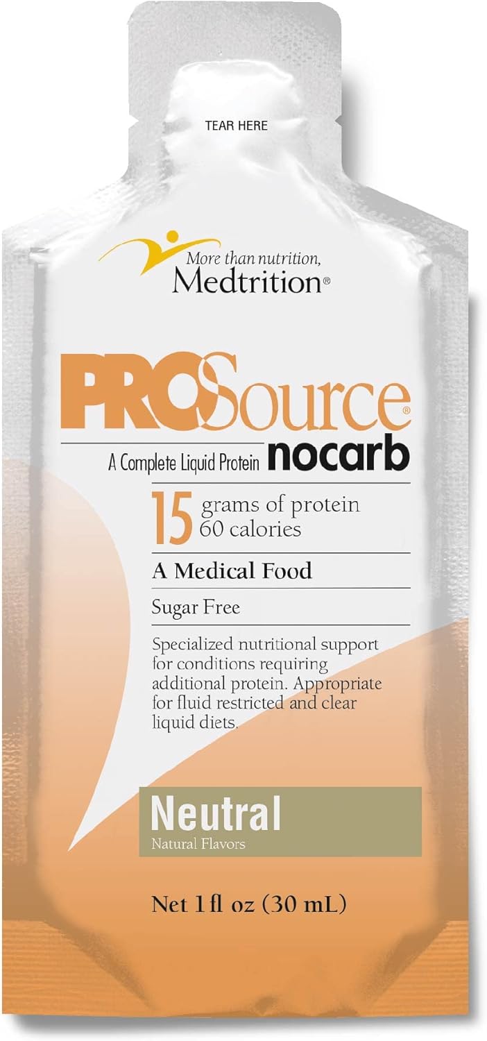 Medtrition NoCarb Liquid Protein Packets - 100 Pack, Neutral Flavor, 1 fl oz