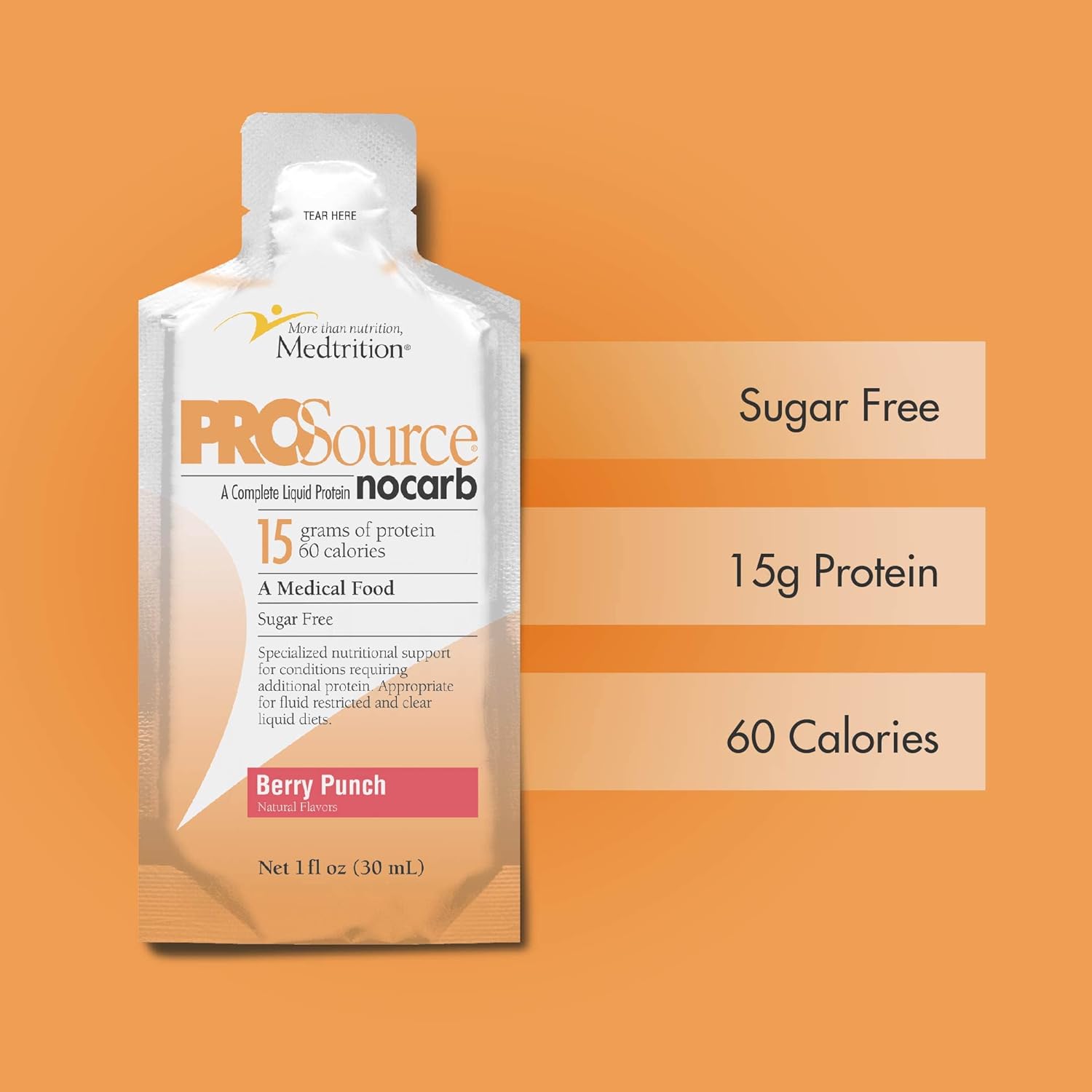 Medtrition ProSource NoCarb Berry Punch Liquid Energy Packets - 30 Pack
