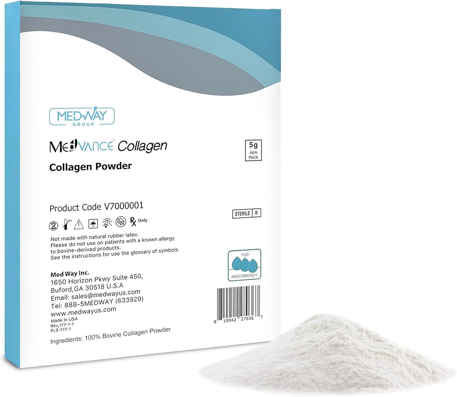 MedVance TM Collagen Wound Care Powder, 1g per Pack (5 Pack) - Collagen for Healing Wounds