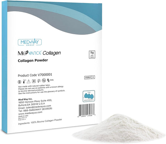 MedVance TM Collagen Wound Care Powder, 1g per Pack (5 Pack) - Collagen for Healing Wounds
