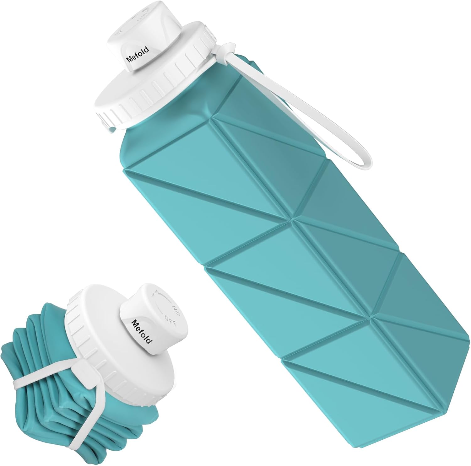 Mefold 610ml Foldable Silicone Water Bottle for Travel, Cycling, Gym, Camping - BPA-Free, Leakproof Lid, Lightweight & Portable - Wide Mouth, Collapsible & Durable Sports Water Bottle