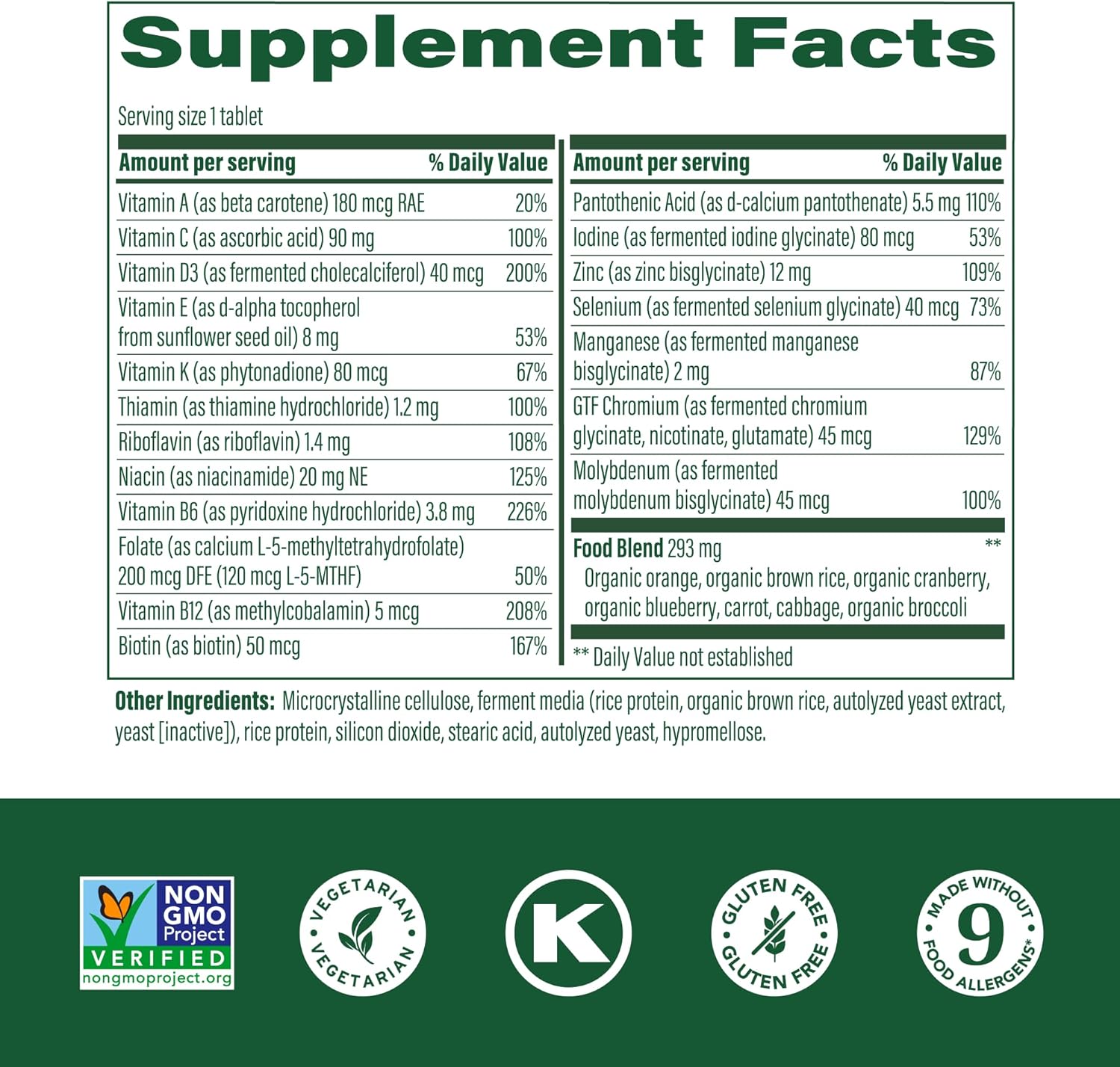 MegaFood Men's 55+ Multivitamin - Supports Healthy Aging & Immune System - Vegetarian Formula, 60 Tablets