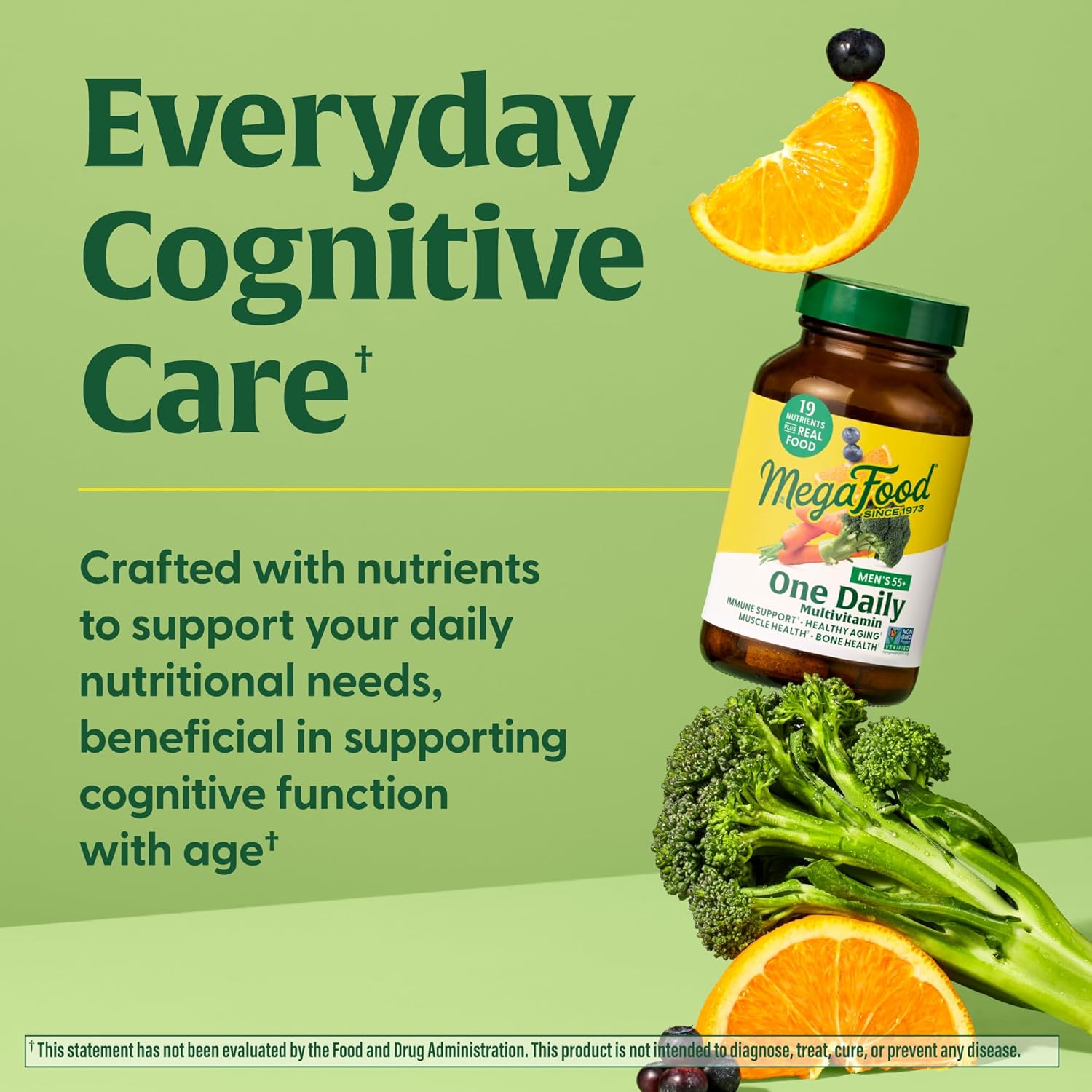 MegaFood Men's 55+ Multivitamin - Supports Healthy Aging & Immune System - Vegetarian Formula, 60 Tablets