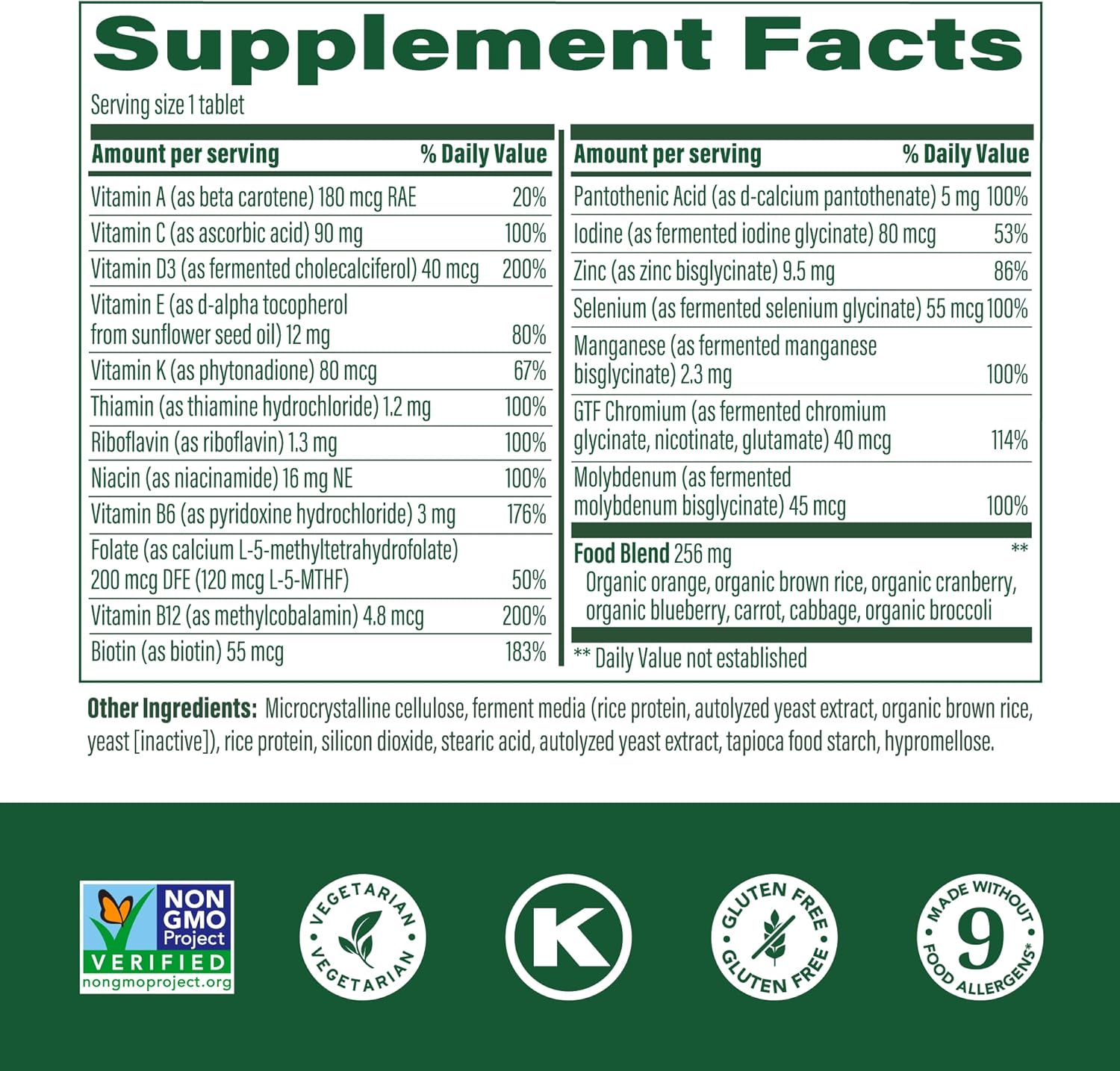 MegaFood Women's 55+ Daily Multivitamin with Vitamin A, C, D3 & E - Optimal Aging Support, Real Food, Bone & Immune Supplement - Vegetarian - 60 Tabs