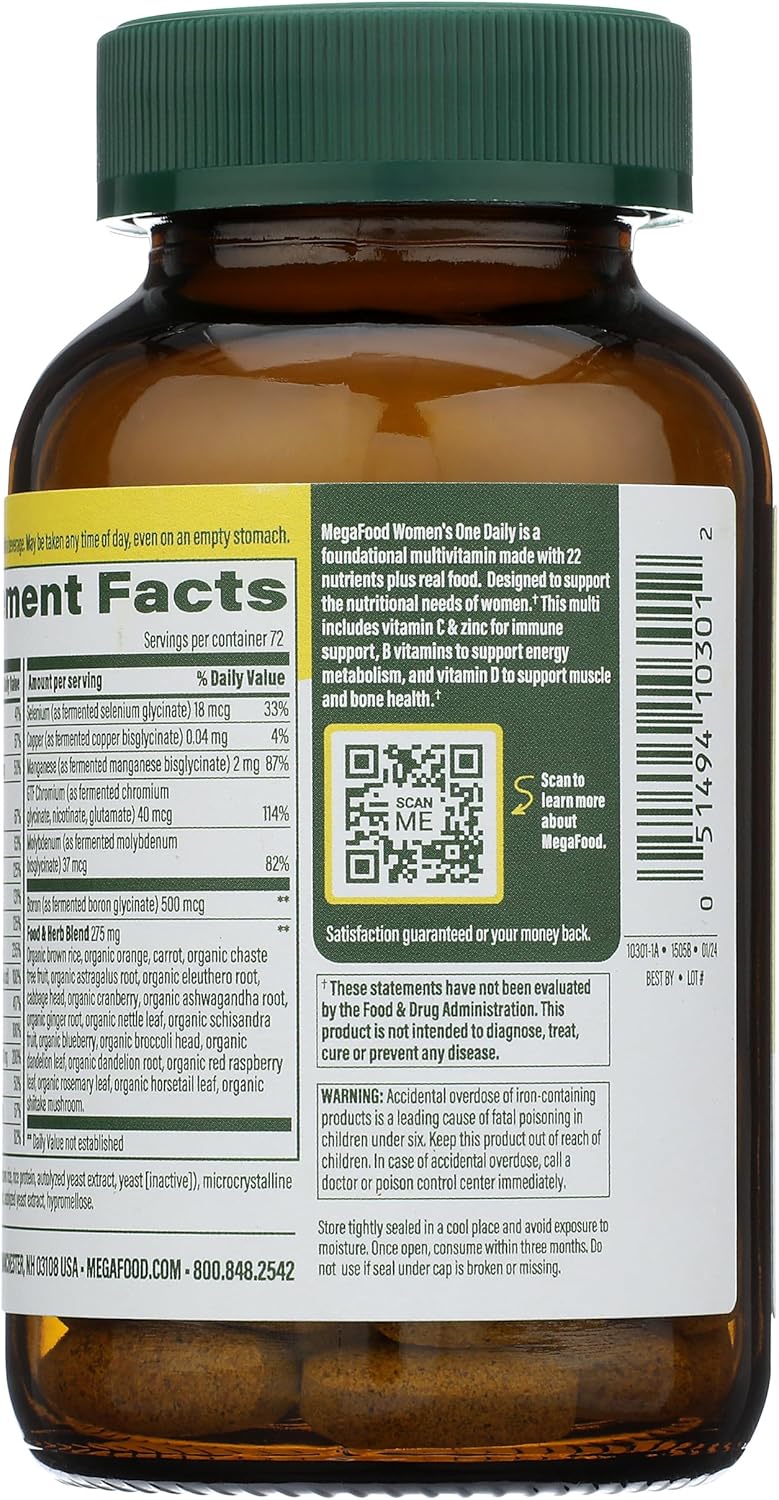 MEGAFOOD Women's One Daily Multivitamin Supplement, 72 Tablets