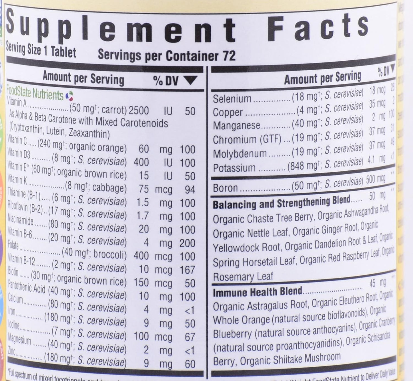 MEGAFOOD Women's One Daily Multivitamin Supplement, 72 Tablets