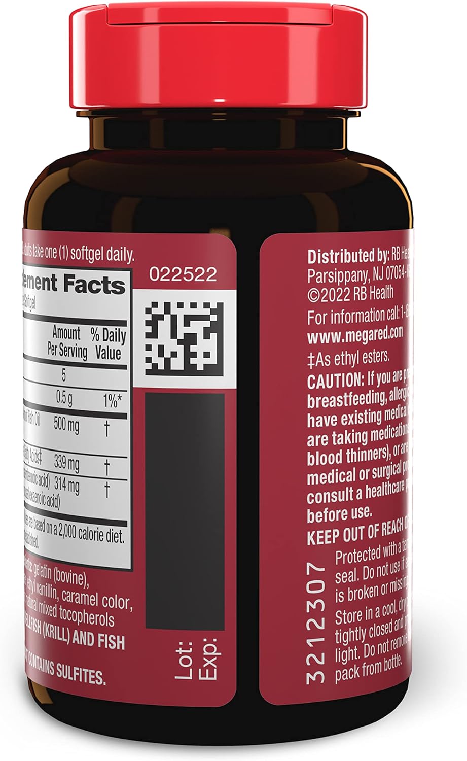MegaRed Advanced 4in1 500mg Omega-3 Fish & Krill Oil Supplement - 25 Softgels