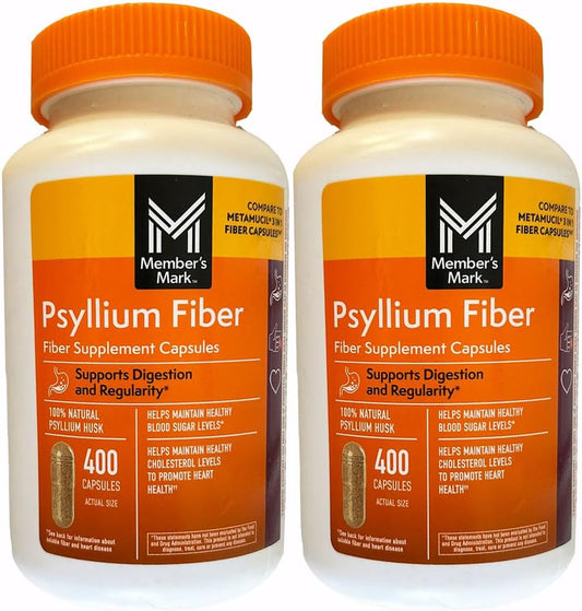 Member's Mark Fiber Capsules 2Pack - 400 Count, Digestive Health Supplement for Liquids, Toothpaste, and More