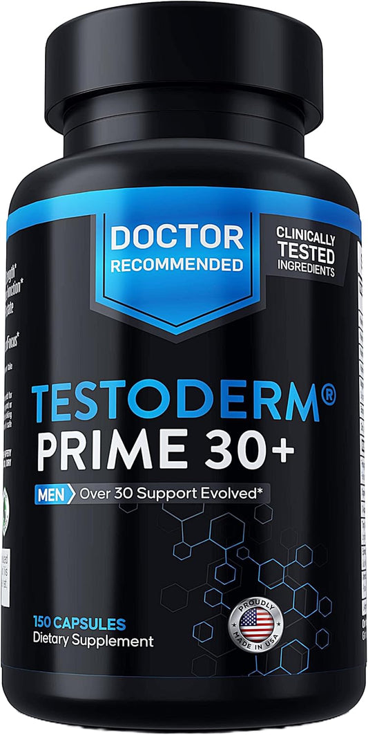 Men Over 30 Testoderm: Doctor-Endorsed Support for Vitality, Hair Thinning, and Manhood Energy, Combat Negative DHT Effects, Boost Focus