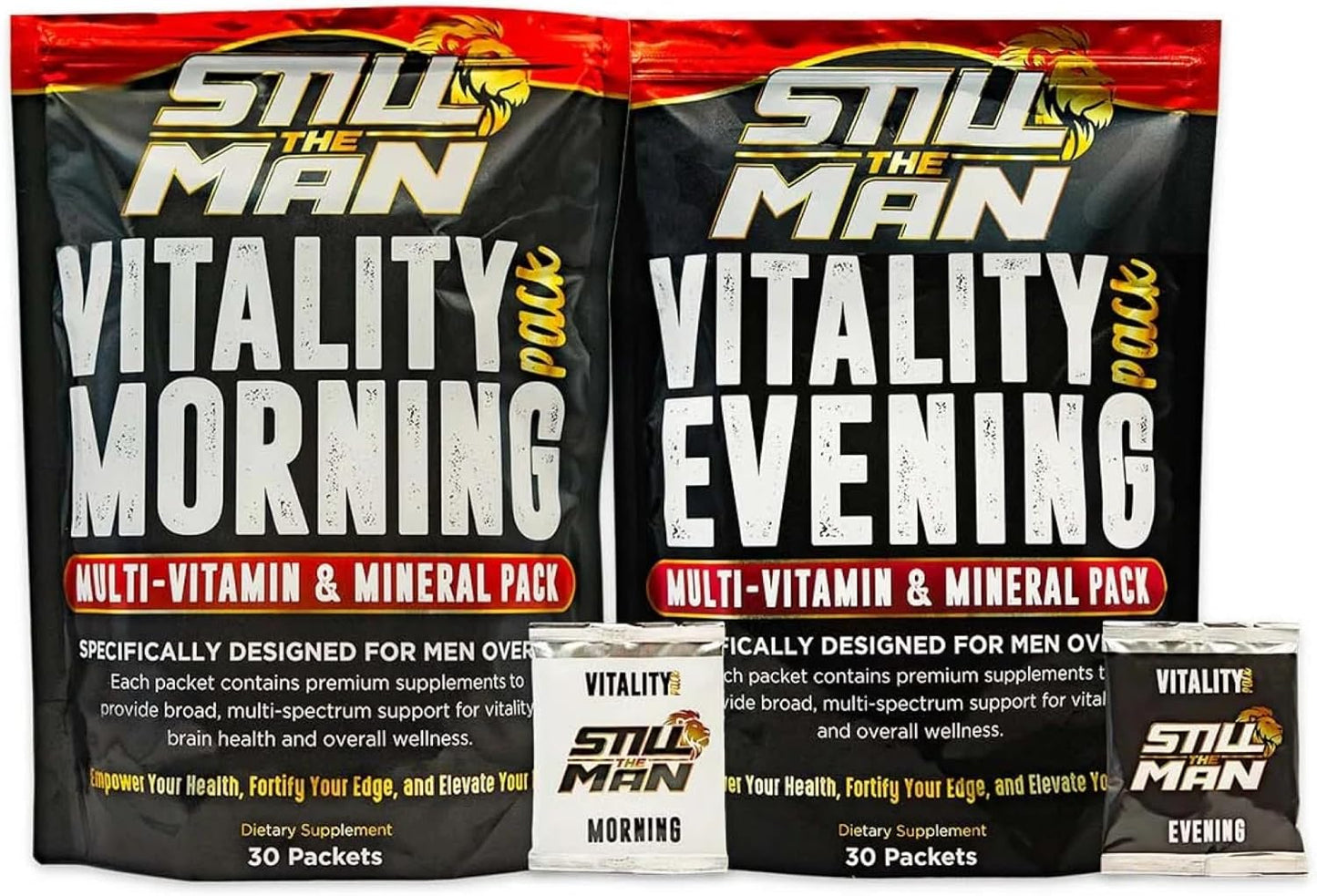 Men Over 40 Vitality Supplement Bundle with Essential Vitamins, Minerals, and Botanicals - Immune Health Support with 42 Fruit and Vegetable Blend