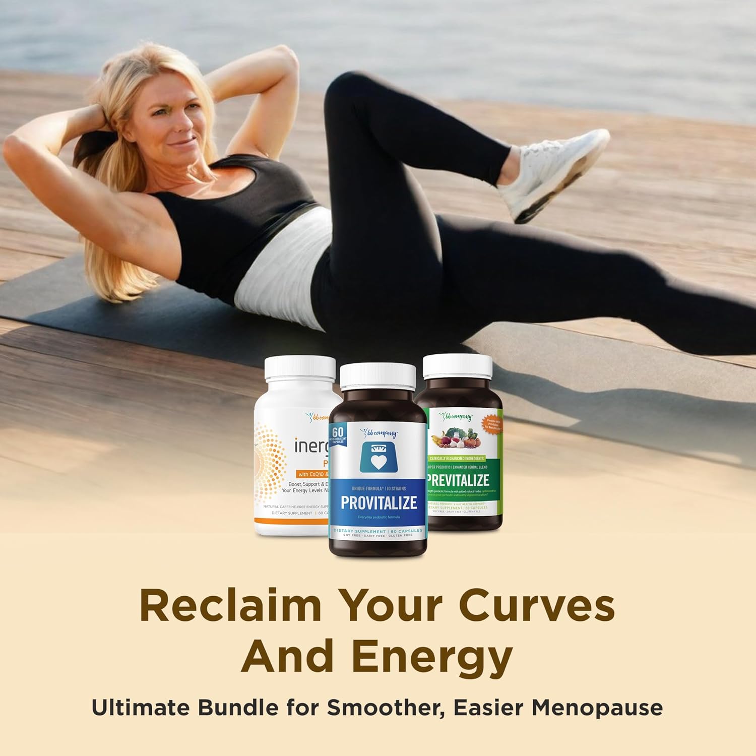 Menokit Bundle: Menopause Vitamins for Joint Aches, Energy, Clarity, and Gut Health | Provitalize, Previtalize, inergyPLUS | Value Pack