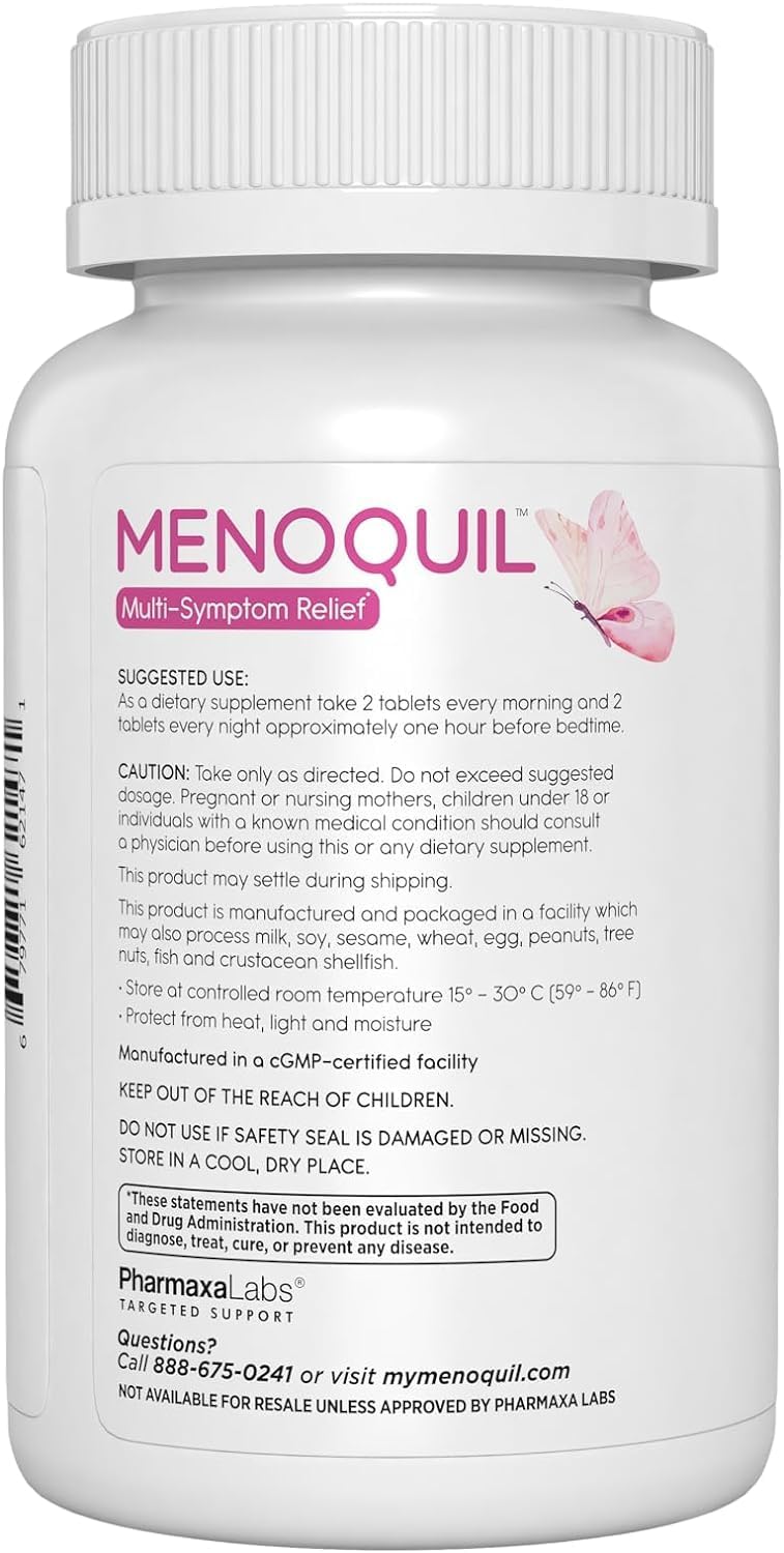 Menopausal Symptom Relief Tablets for Weight Gain, Hot Flashes, Night Sweats, Mood Swings, Sleep and Energy Boost