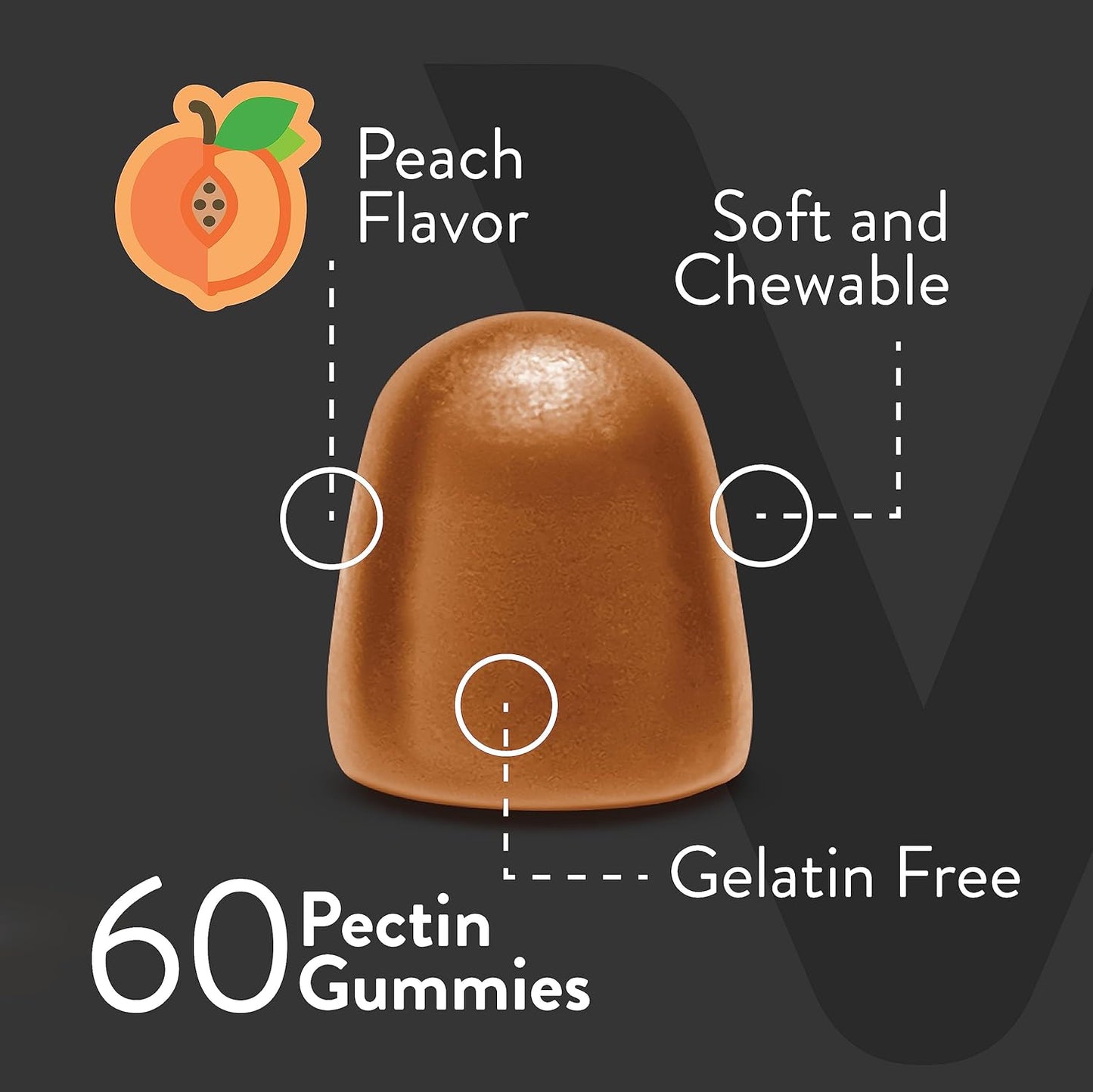 Menopause Relief Gummies for Women - Black Cohosh Root Supplements - Vegan & Gluten-Free - Peach Flavored Chewables for Hot Flashes & Night Sweats
