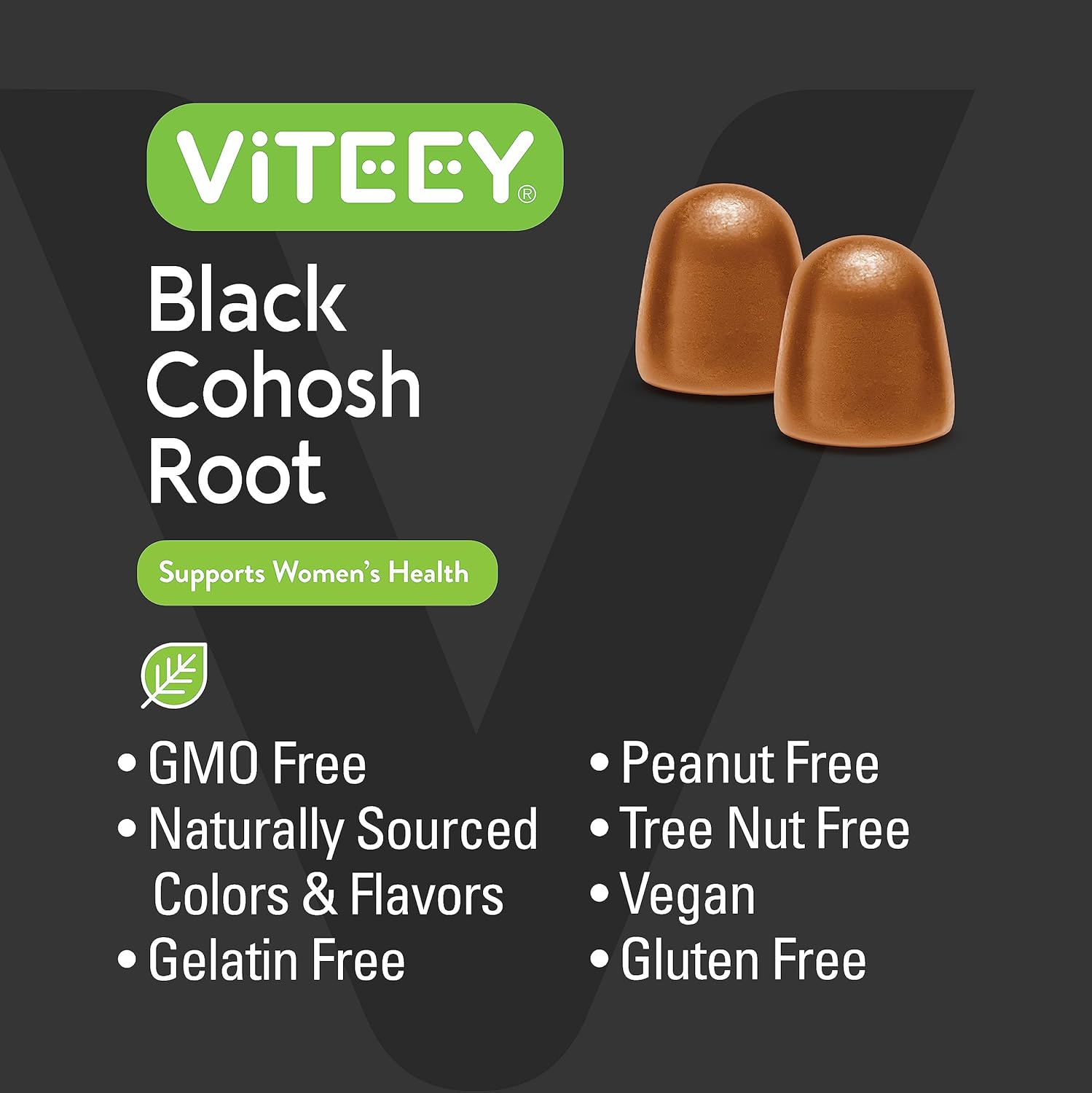Menopause Relief Gummies for Women - Black Cohosh Root Supplements - Vegan & Gluten-Free - Peach Flavored Chewables for Hot Flashes & Night Sweats