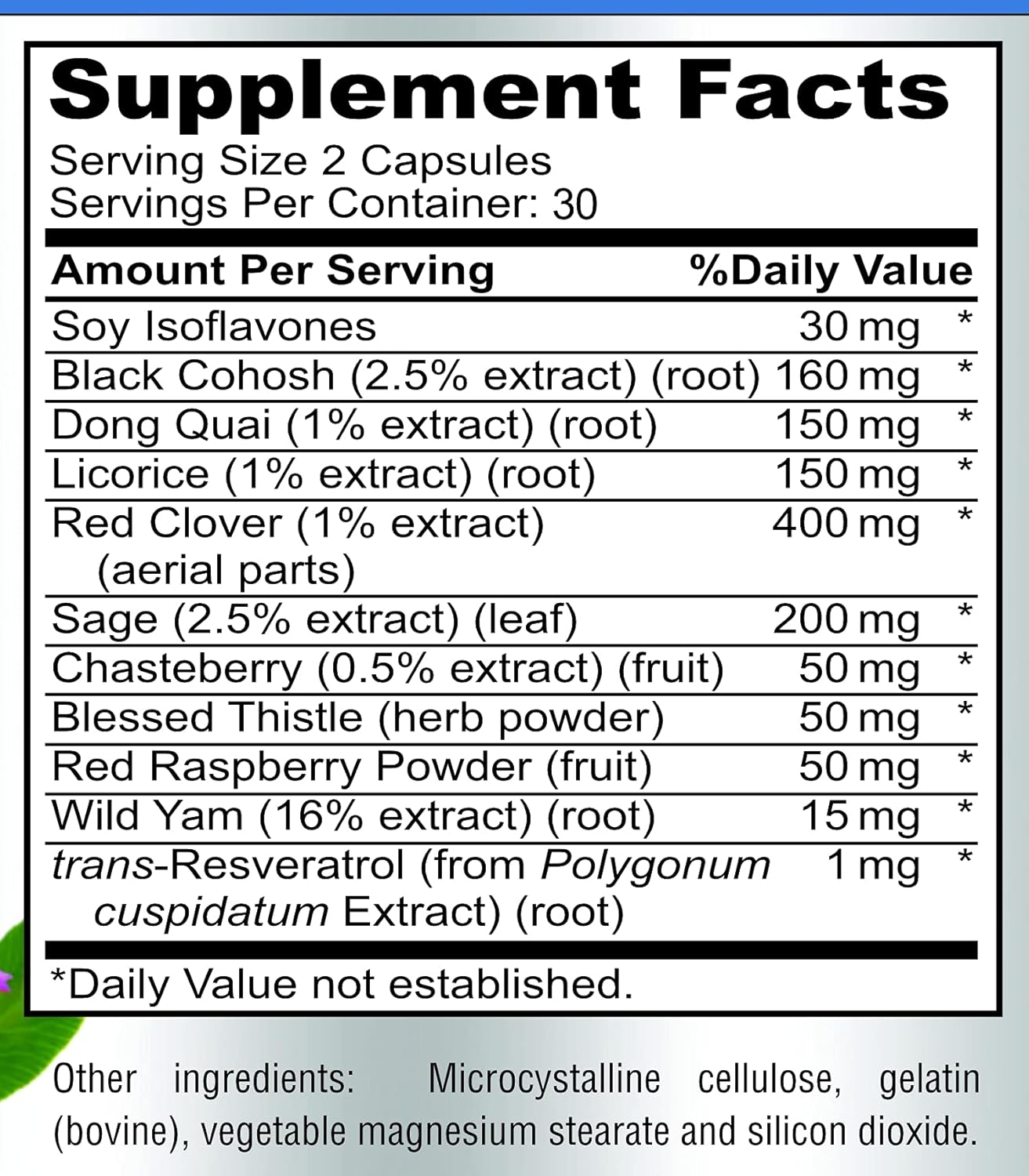 Menopause Support for Women - Natural Supplement for Hormonal Balance, Hot Flash Relief - 60 Capsules with Black Cohosh & Dong Quai