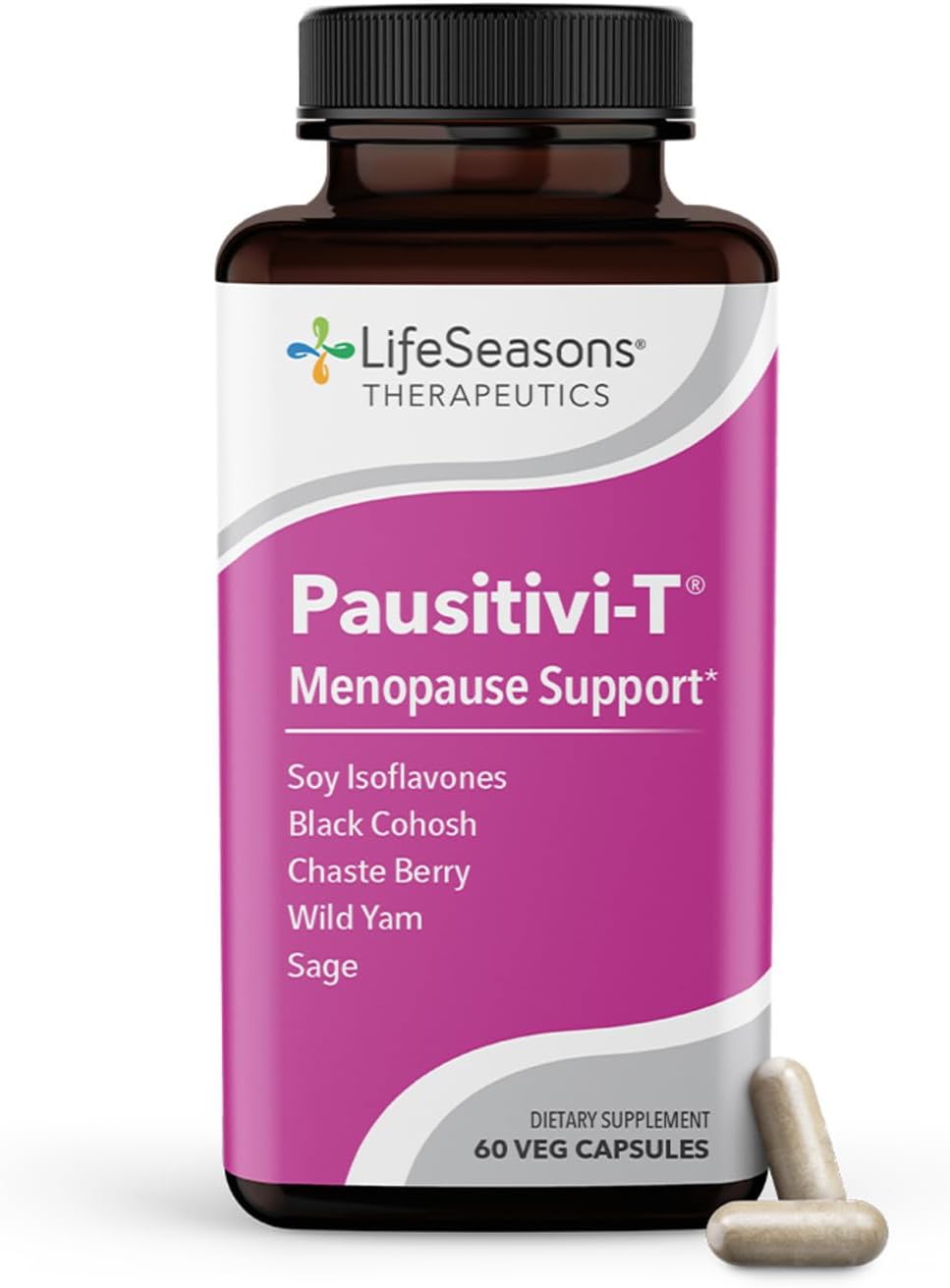 Menopause Support Supplement for Hot Flashes, Hormone Imbalance & Night Sweats - Nourishing Tissue with Sage, Chasteberry, Soy Isoflavones & Black Cohosh - 60 Capsules by LifeSeasons