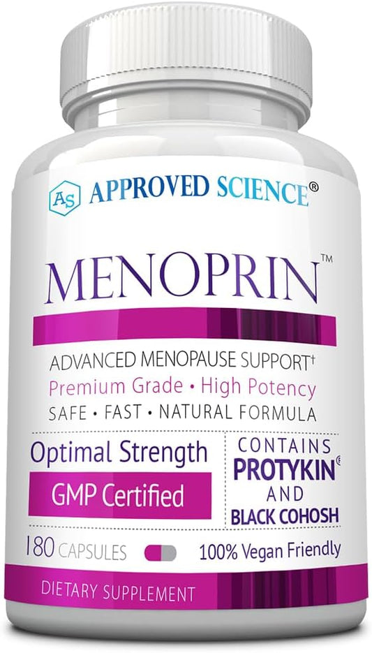 Menopause Support Supplement with Protykin, Rhodiola Rosea, Black Cohosh - 180 Vegan Capsules