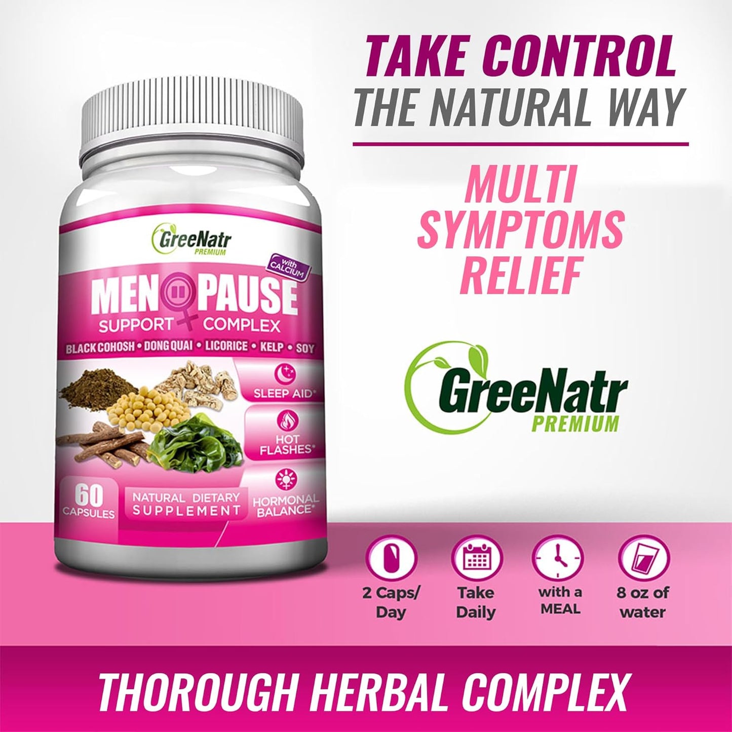 Menopause Support Supplements for Women with Dong Quai and Black Cohosh - Hormone Balance - 60 Capsules
