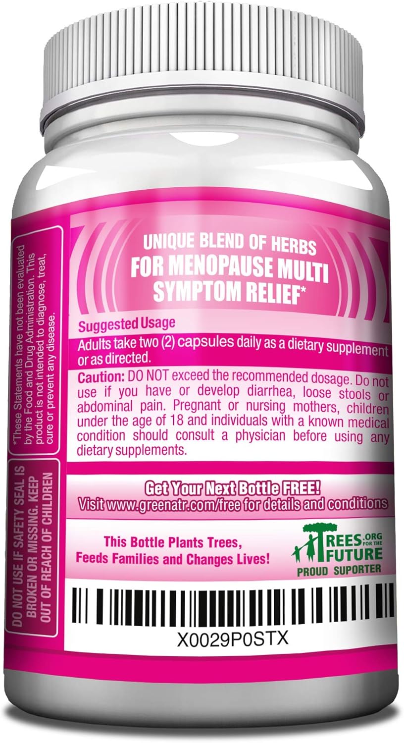 Menopause Support Supplements for Women with Dong Quai and Black Cohosh - Hormone Balance - 60 Capsules
