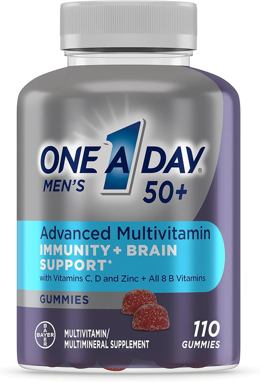 Men's 50+ Gummies Multivitamin with Brain and Immunity Support, Super 8 B Vitamin Complex (110 Count)