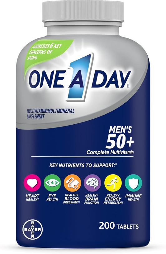 Men's 50+ Healthy Advantage Multivitamin with Vitamins A, C, E, B6, B12, Calcium, and D - 200 Count Tablet Pack