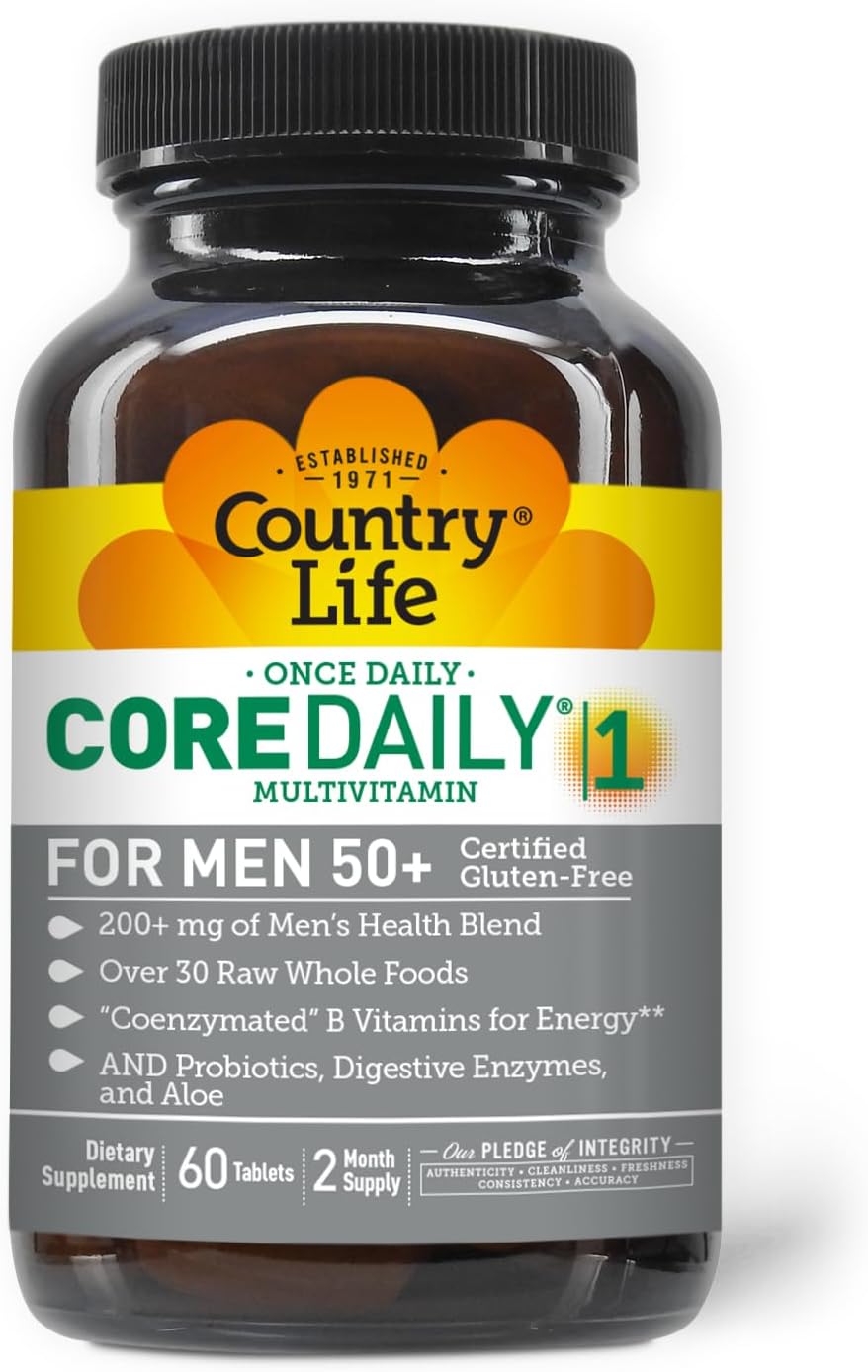Men's 50+ Multivitamin with Coenzymated B Vitamins, Probiotics, and Whole Food Enzymes - 60 Tablets