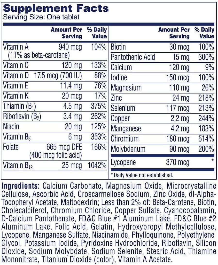 Men's 50 Plus Advantage Multi-Vitamin Tablets, Pack of 300 - Special Offer
