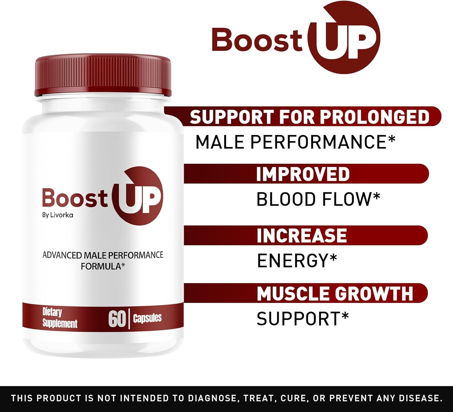 Men's Boost Up Supplement - Advanced Formula Boost Up Pills for Men, 60 Capsules