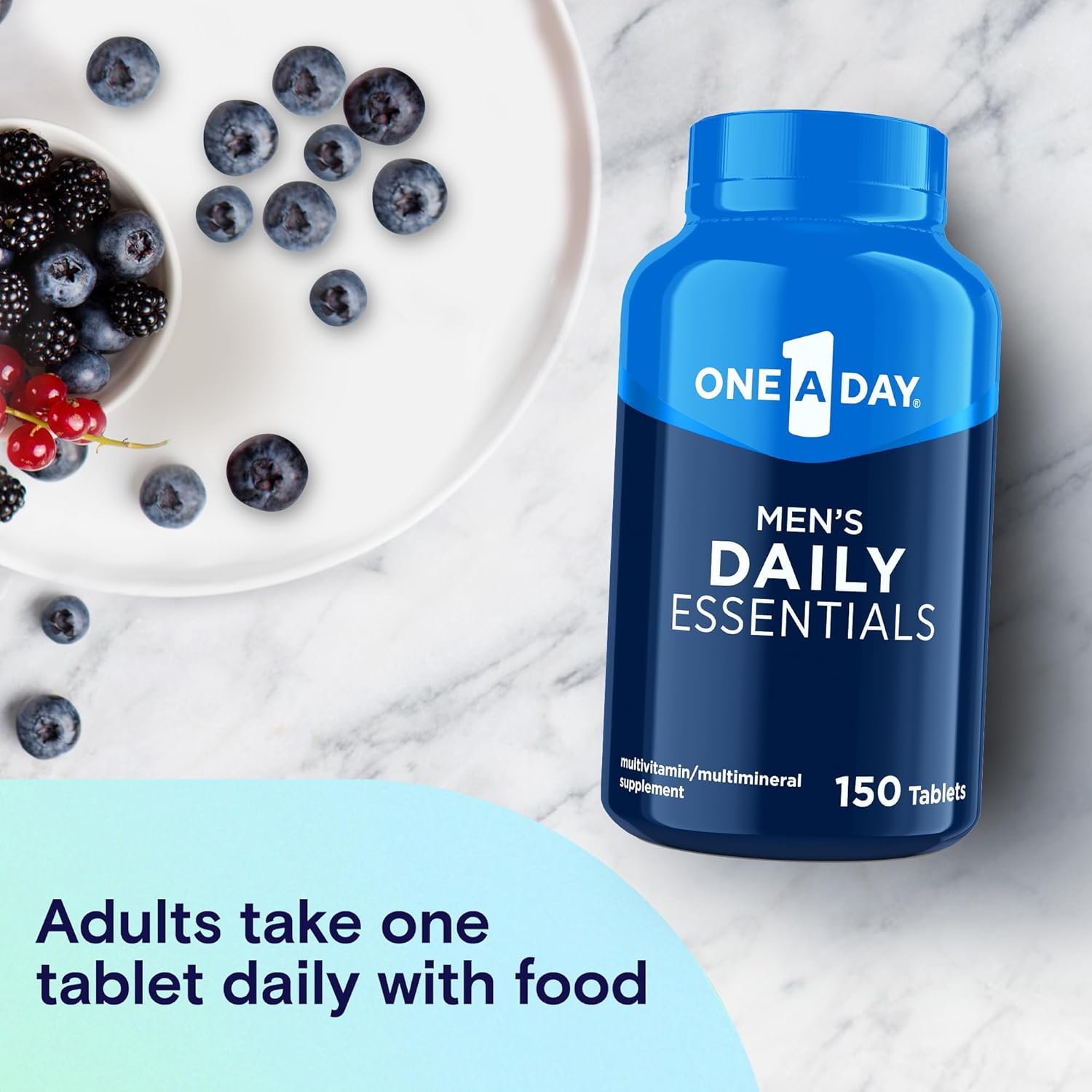 Men's Daily Essentials Multivitamin Tablet - Supports Muscle Function, Energy, & Immune Health - Vitamin B12, C, Zinc - 150 Count