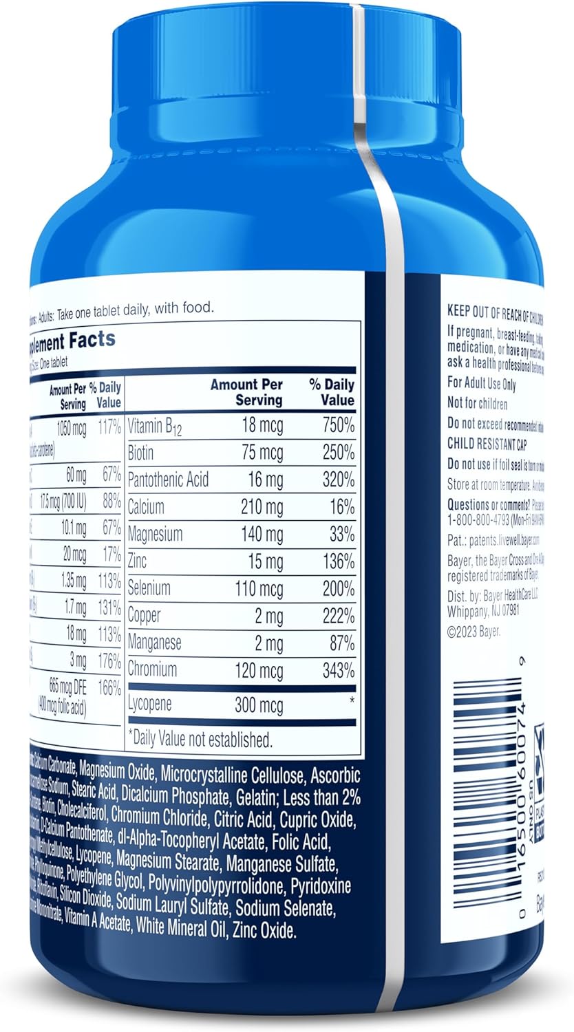 Men's Daily Essentials Multivitamin Tablet - Supports Muscle Function, Energy, & Immune Health - Vitamin B12, C, Zinc - 150 Count