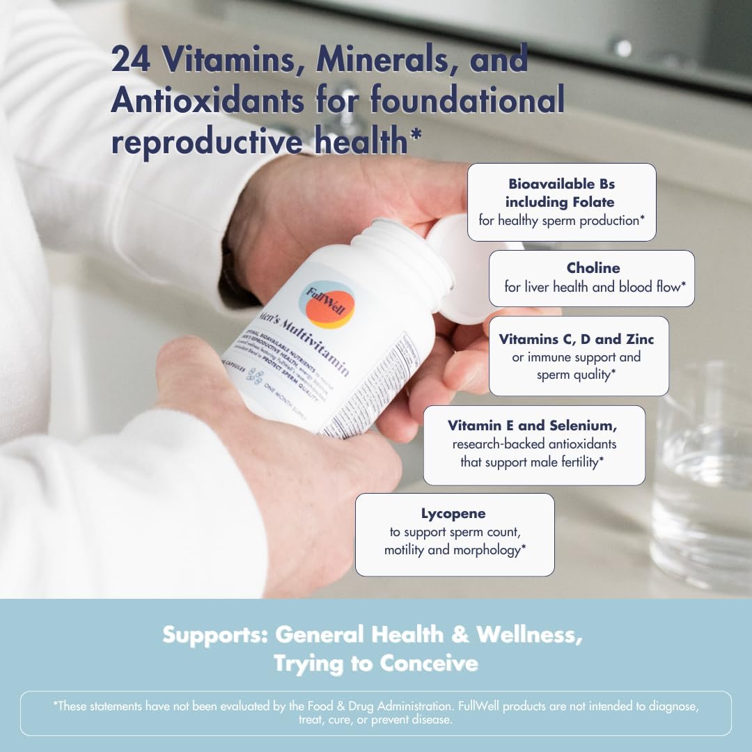 Men's Daily Multivitamin for Optimal Sperm Quality, Hormone Health, and Fertility - 30 Servings, 3rd Party Tested