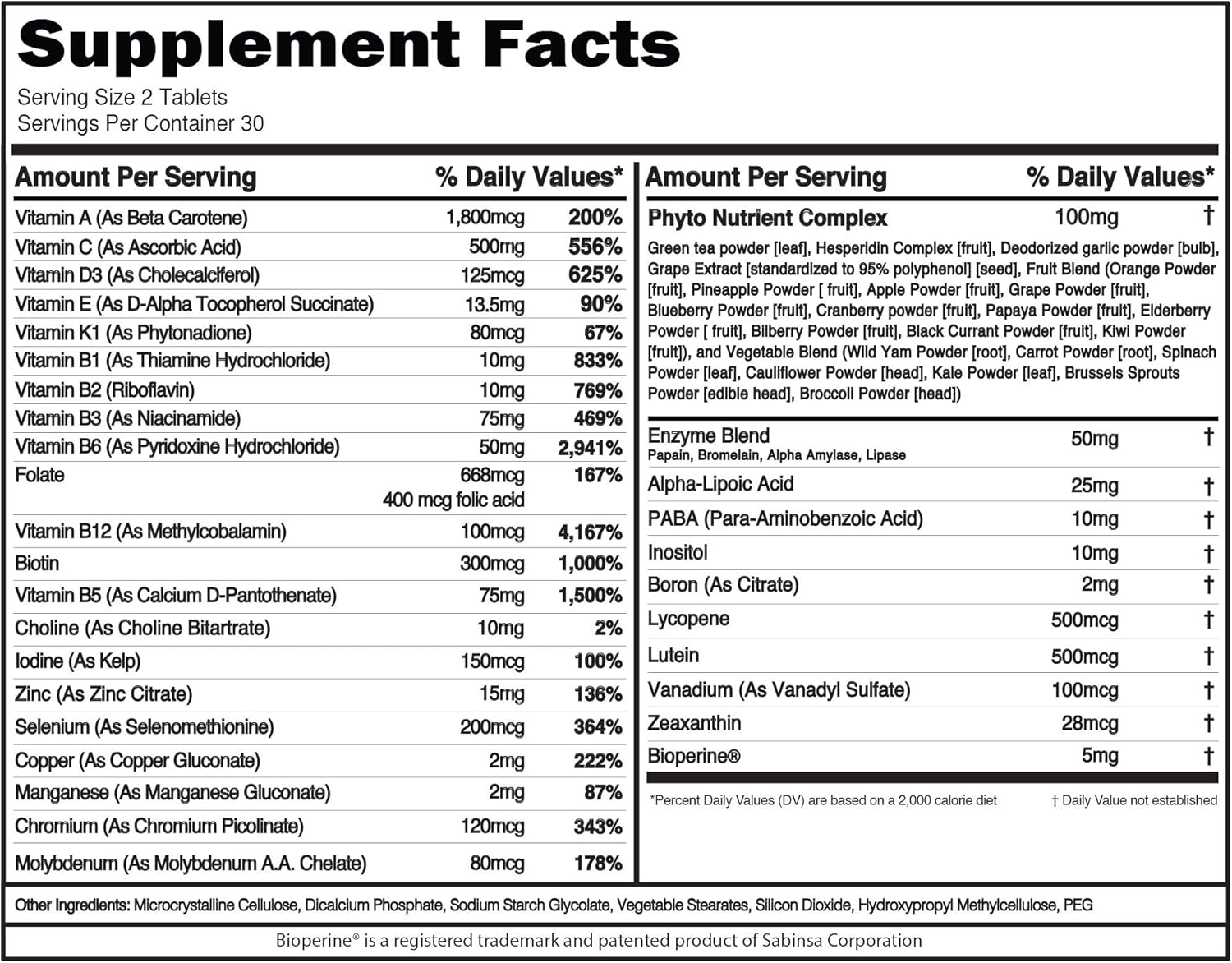 Men's Daily Multivitamin with Essential Minerals and Phytonutrient Complex for Energy and Immune Support