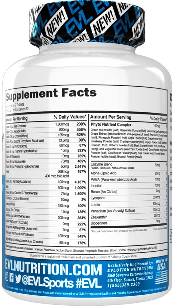Men's Daily Multivitamin with Essential Minerals and Phytonutrient Complex for Energy and Immune Support