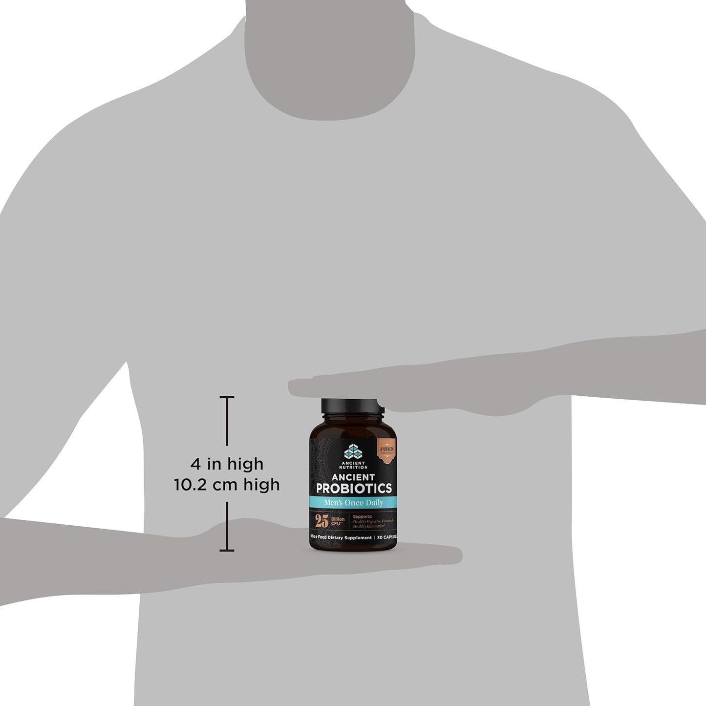 Men's Daily Probiotics for Digestive & Immune Support - 30ct, 25 Billion CFUs, Relief from Bloating, Gas, & Constipation, Gluten Free