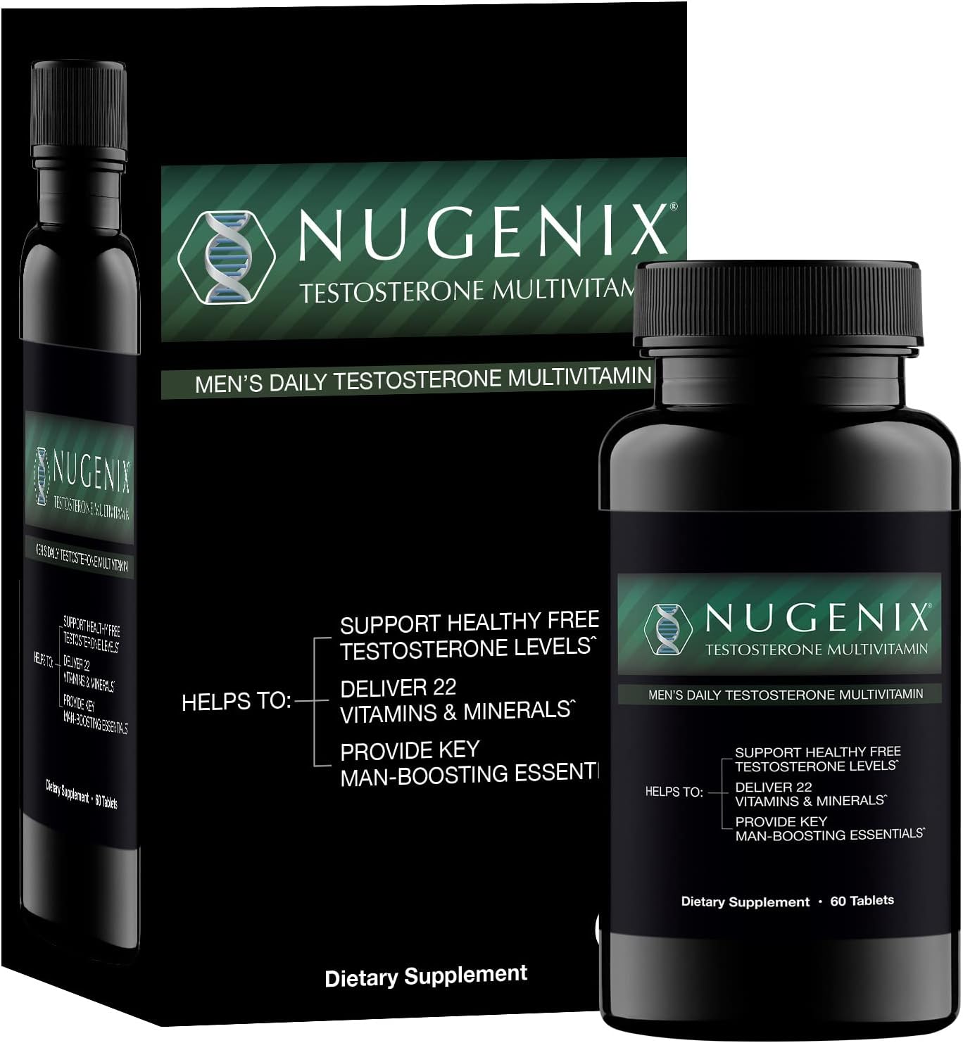 Men's Daily Testosterone Multivitamin with 19 Essential Nutrients for Free Testosterone Support