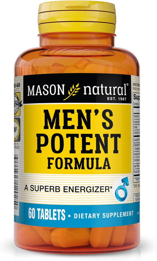 Men's Energy and Performance Support Herbal Complex Supplement - Boost Endurance, Stamina, and Vitality - 60 Tablets
