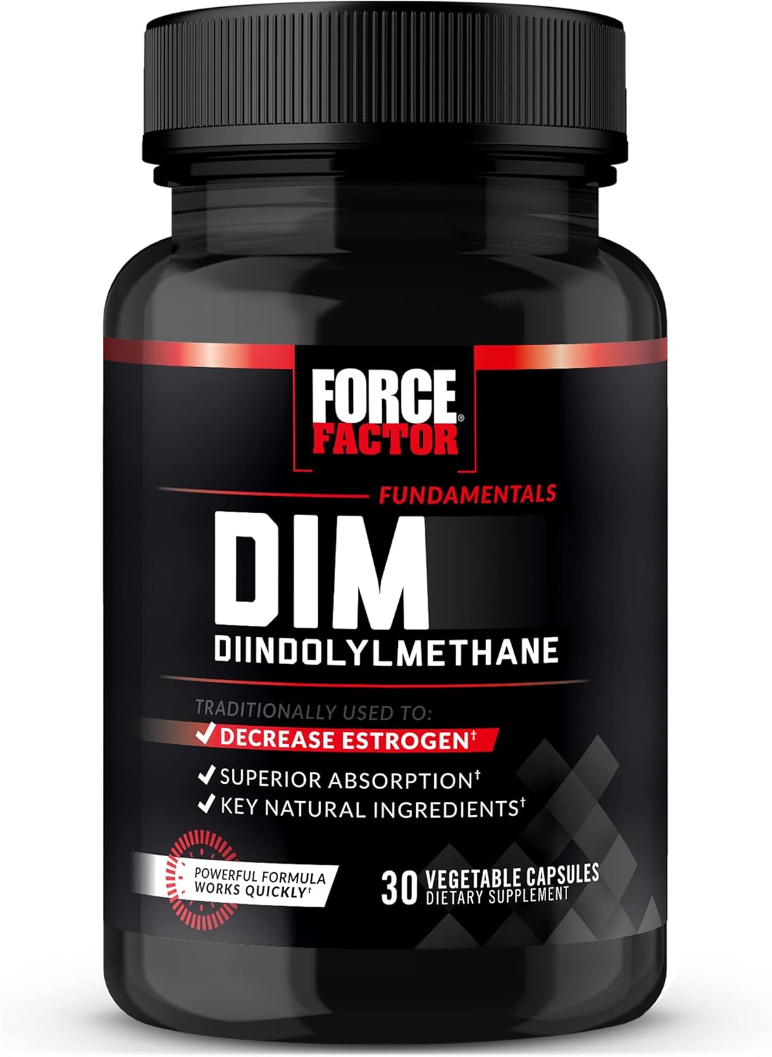 Men's Estrogen Reducing DIM Pills, Powerful Diindolylmethane Supplement for Fast Results, Enhanced Absorption, Natural Ingredients, 300mg, 30 Capsules