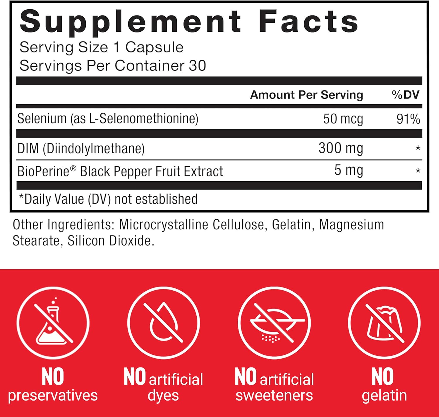 Men's Estrogen Reducing DIM Pills, Powerful Diindolylmethane Supplement for Fast Results, Enhanced Absorption, Natural Ingredients, 300mg, 30 Capsules