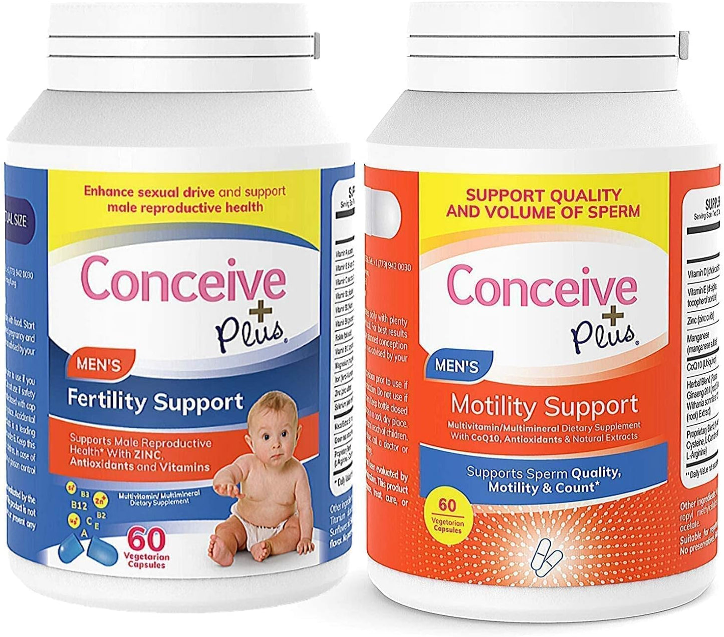 Mens Fertility Bundle: Conceive Plus Motility Supplement Capsules (60 Count)