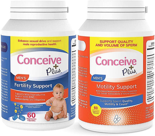Mens Fertility Bundle: Conceive Plus Motility Supplement Capsules (60 Count)