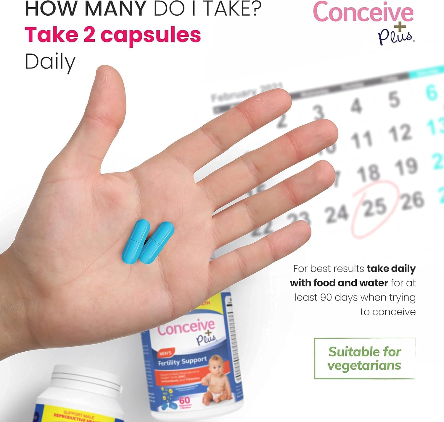 Mens Fertility Bundle: Conceive Plus Motility Supplement Capsules (60 Count)
