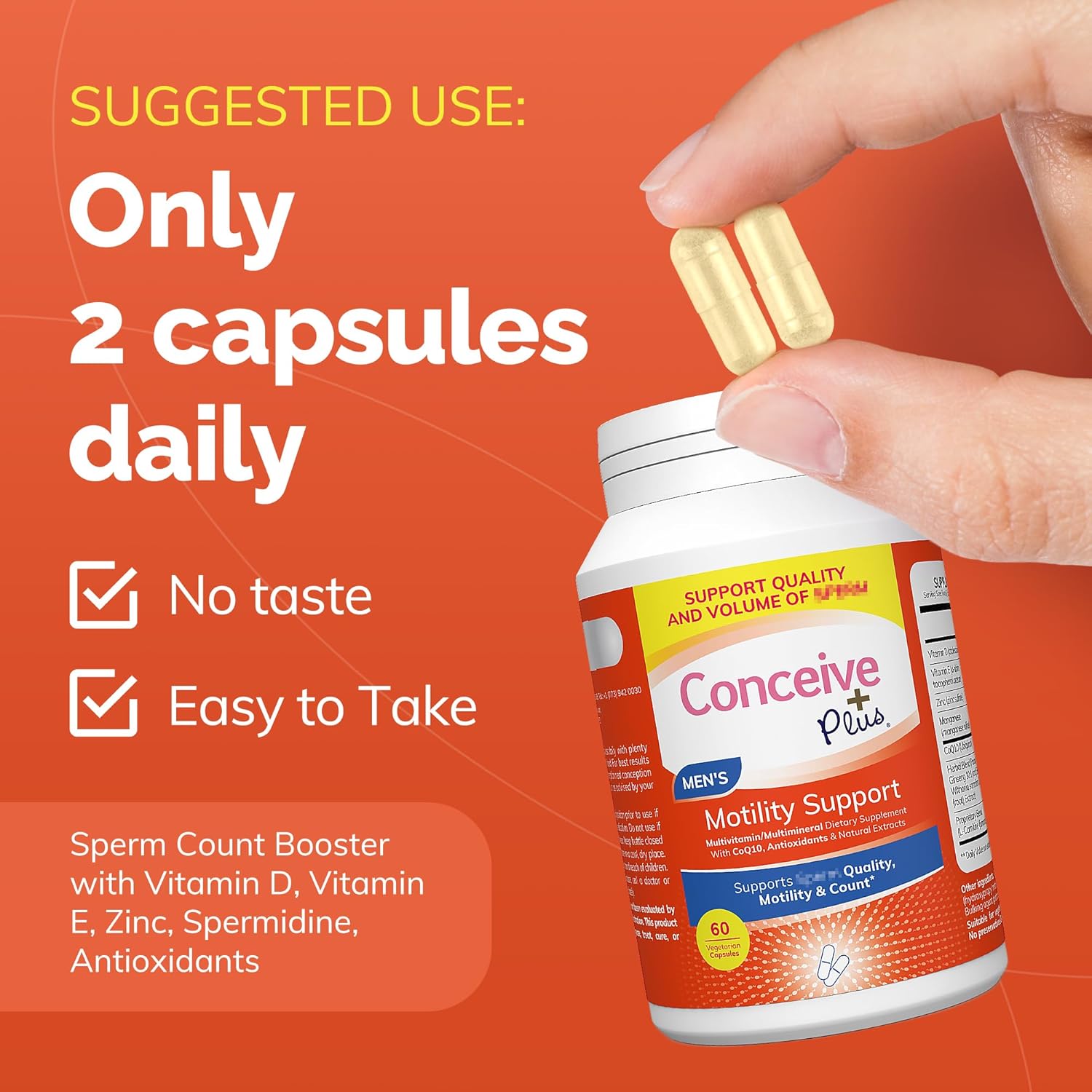 Mens Fertility Bundle: Conceive Plus Motility Supplement Capsules (60 Count)