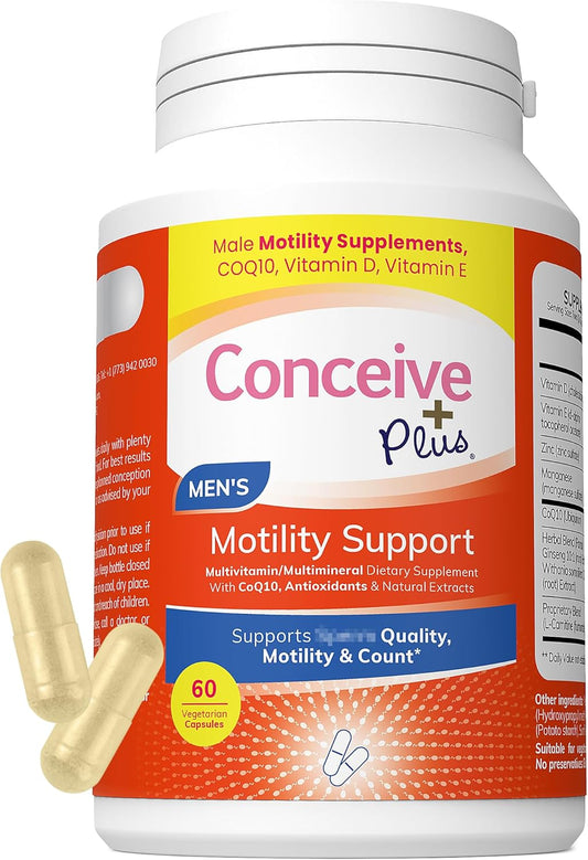 Men's Fertility Supplement with Vitamin D, E, Zinc, Antioxidants - Sperm Count, Motility Boost - 60 Capsules