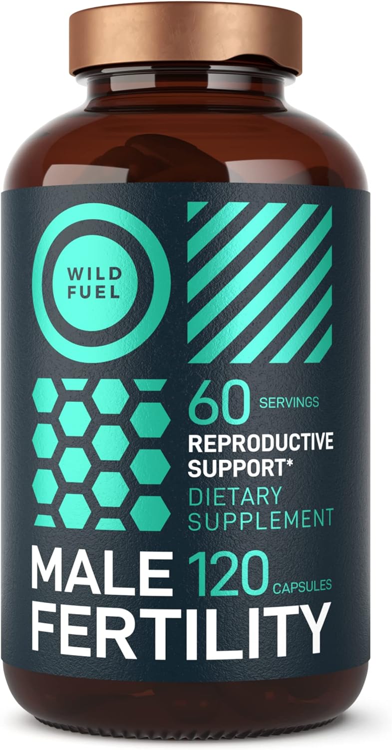Men's Fertility Support Supplements with Maca Root, Ashwagandha, and Zinc - Natural Prenatal Vitamins for Him - 120 Capsules for 60 Days