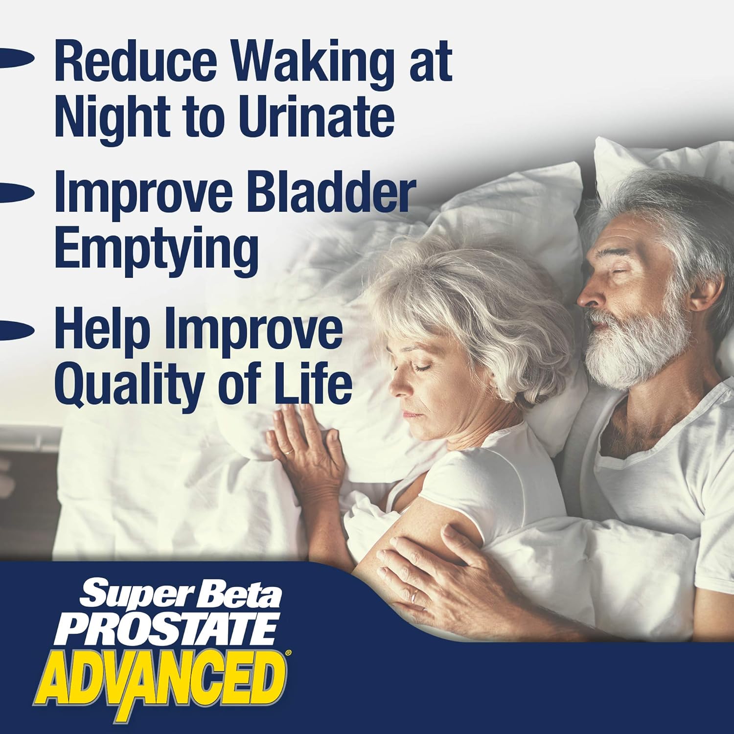 Men's Health Support: SUPER BETA PROSTATE Advanced Supplement for Prostate Health, Sleep, Bladder, Beta Sitosterol - 120 Caplets (2-Pack)
