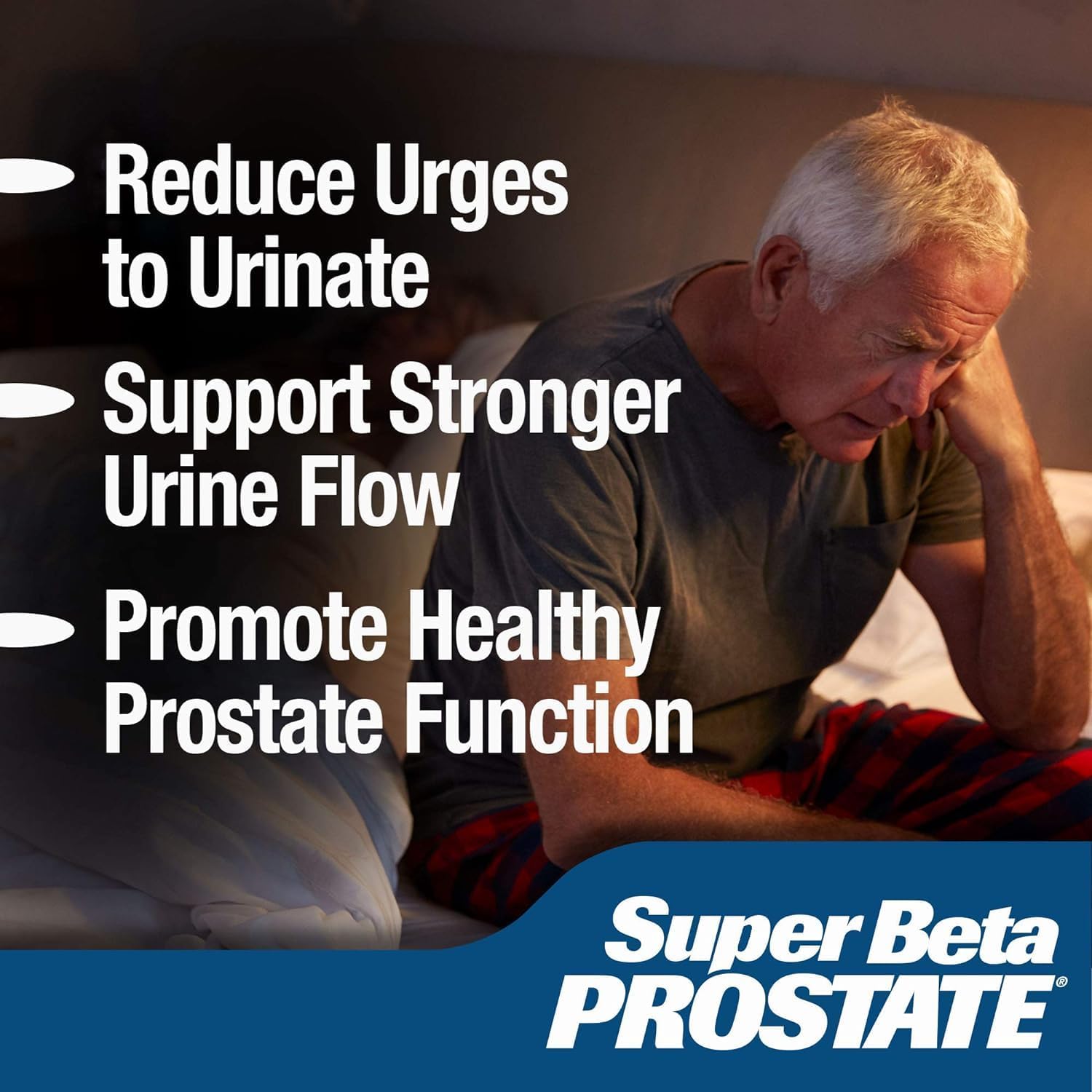 Men's Health Support: Super Beta Prostate Supplement - Reduce Bathroom Trips, Improve Sleep, Promote Bladder Health - 180 Capsules